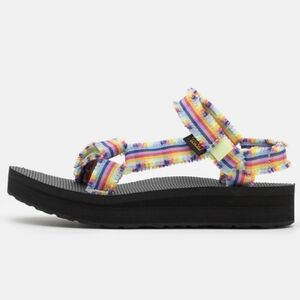 Teva midform fray colorful strap sandals women's sz 7